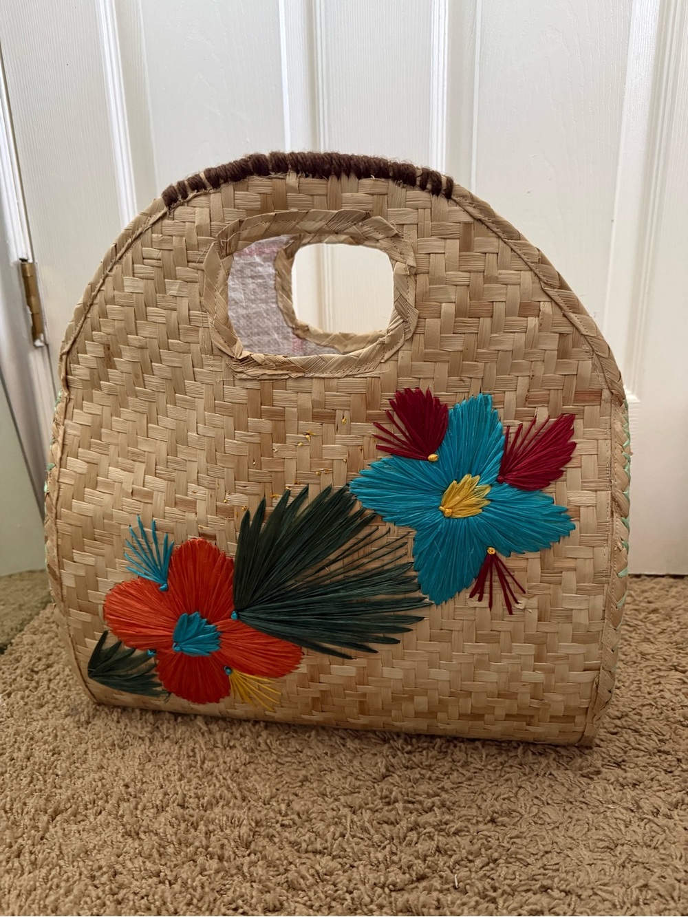 Woven Straw Hobo Bag